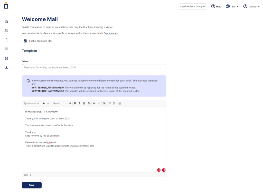 Help center - web portal - Lead Retrieval