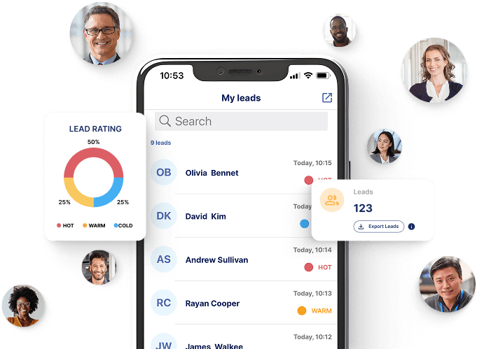Lead Retrieval mockup